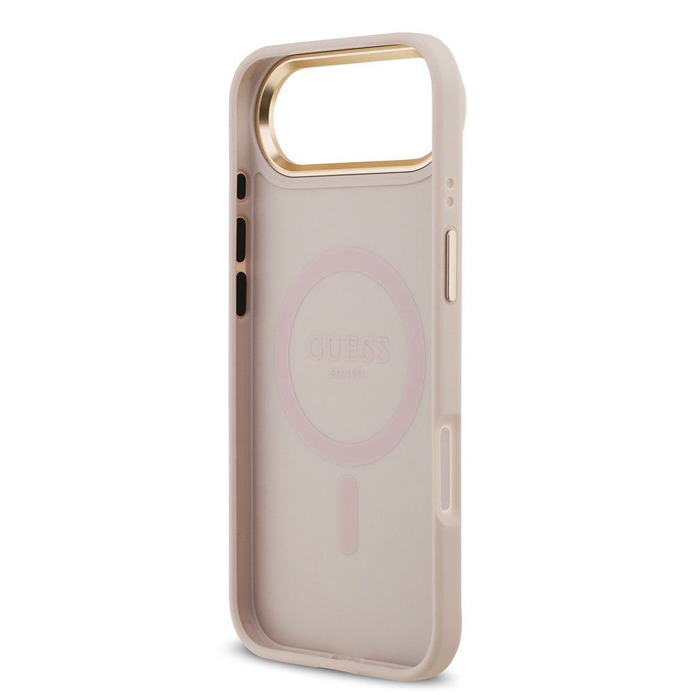 Guess iPhone 17 Air Orjinal Lisanslı M-safe Şarj Özellikli Gold Metal Kamera Çerçeveli PU Deri 4G Desenli Yazı Logolu Kılıf Guess iPhone 17 Air Orjinal Lisanslı M-safe Şarj Özellikli Gold Metal Kamera Çerçeveli PU Deri 4G Desenli Yazı Logolu Kılıf